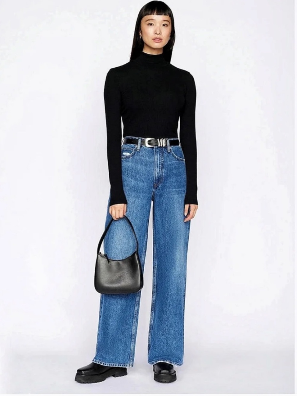 FRAME high n tight wide leg jeans denim wide leg blue